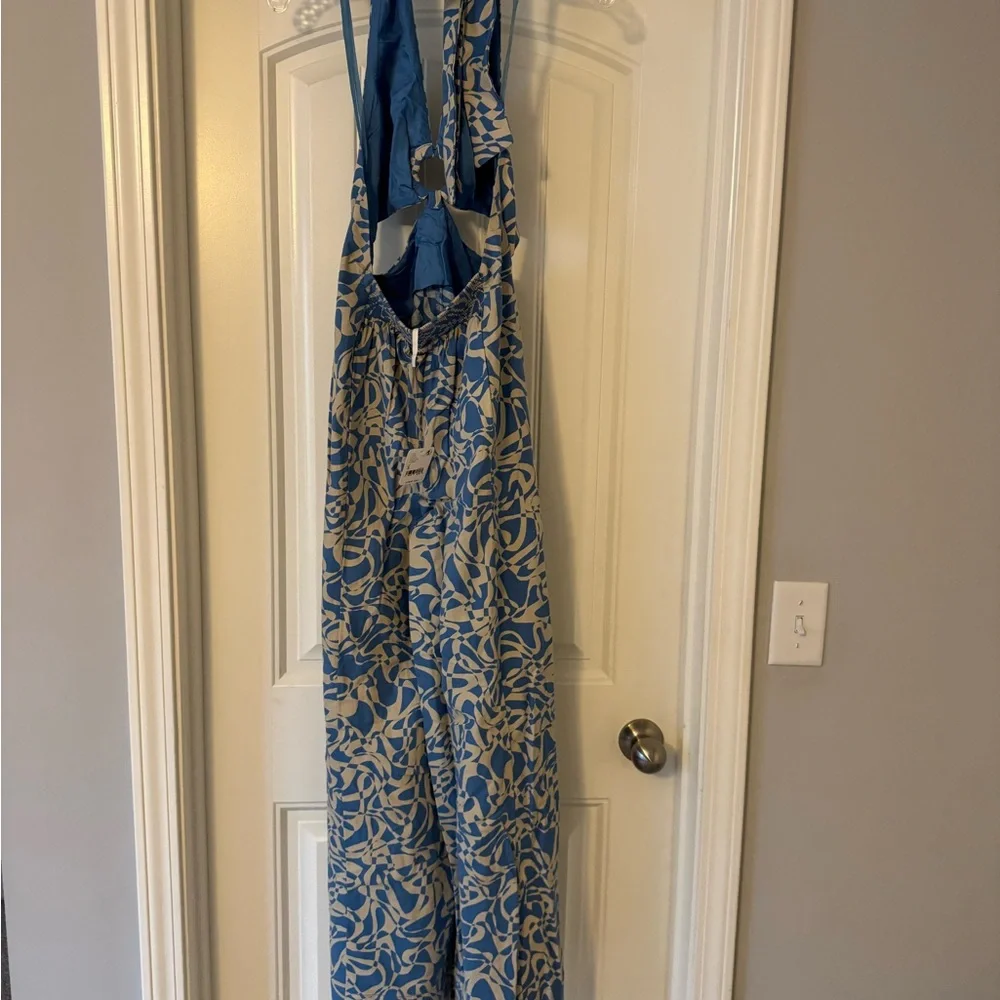 Free People Floral Blue Jumpsuit - Size S - NWT - Picture 5 of 6